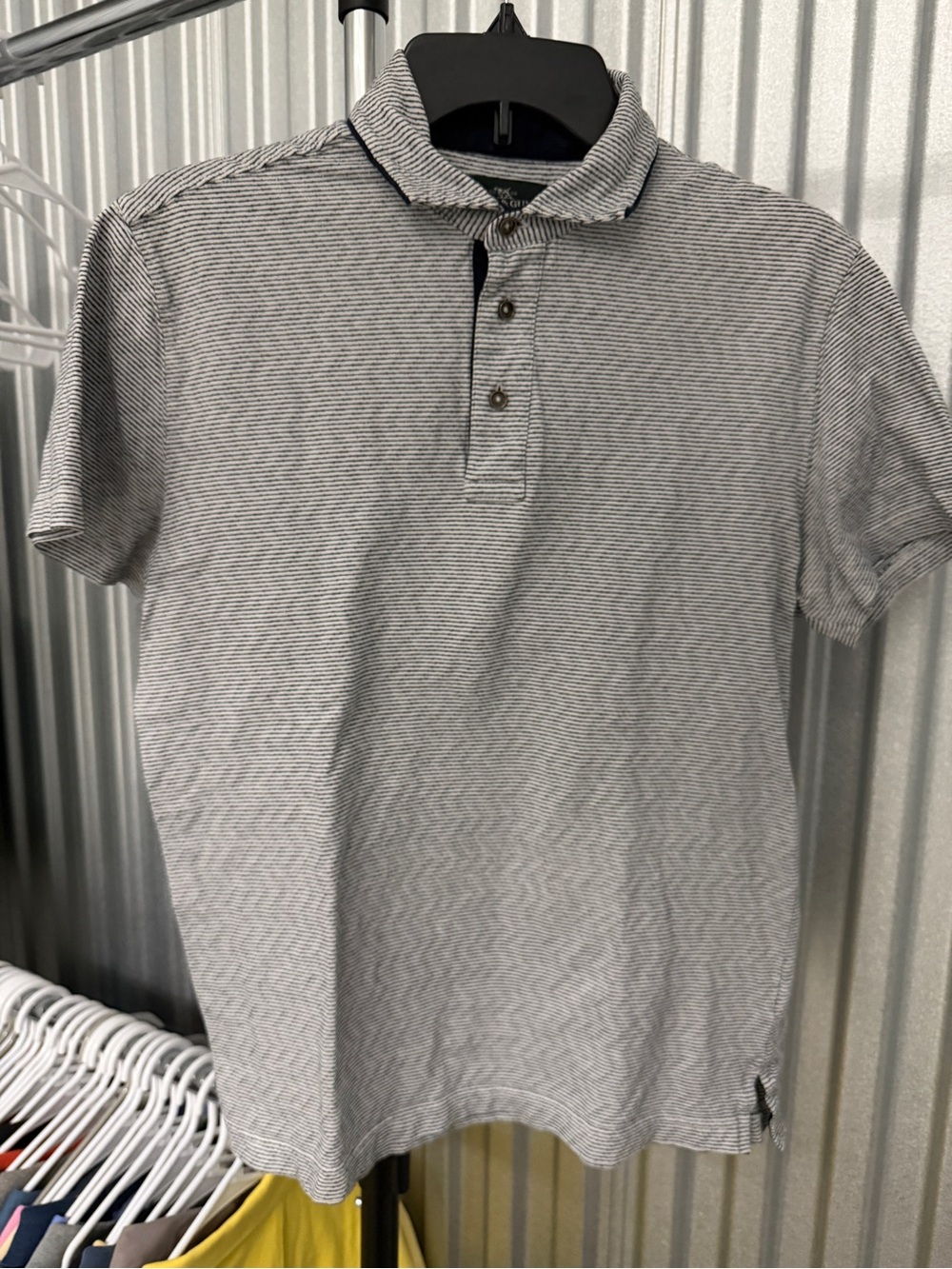 Rodd & Gunn Grey and White Fine-Stripe Polo